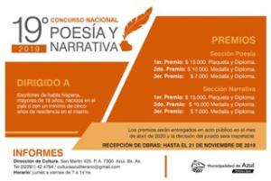 19º Concurso Nacional en Poesía y Narrativa